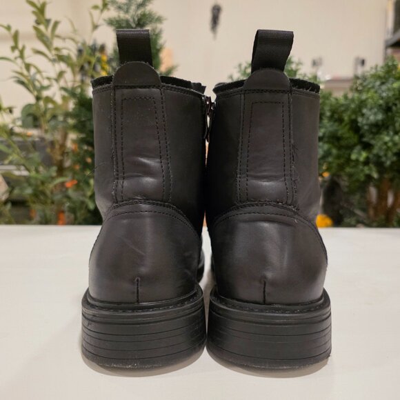 Vostey Motorcycle Casual Boots Black Leather Zipper Chukka Shoes Men's 9.5 - Picture 6 of 13